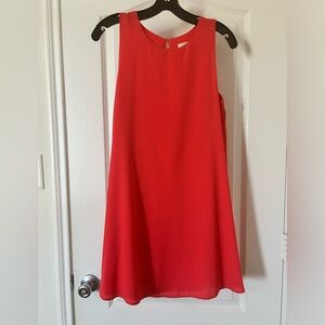 Sans Souci Dress Bright, Coral, Sleeveless, A-Line, Chiffon, Flowy